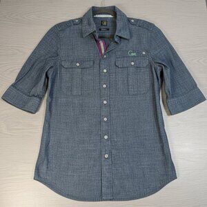 Cavi Jean Shirt 3/4 Sleeve Button Down Women's Top Size Medium